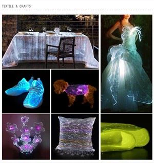 Led ljós plasttrefjar til skrauts